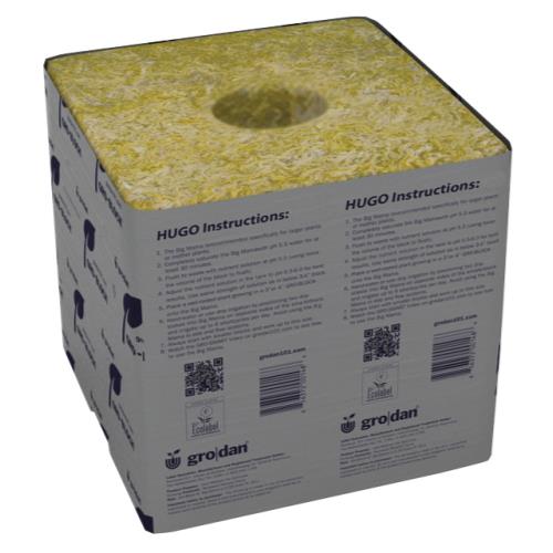 Grodan® Stonewool Delta Gro-Blocks & Big Mama - Grodan Delta Hugo 6 in Block 6 in x 6 in x 6 in w/ Hole (64CT) (8/Plt)