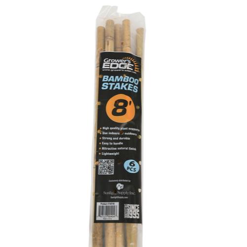 Grower's Edge® Natural Bamboo Stakes - Grower's Edge Natural Bamboo 8 ft - 6/Bag (20 Bags/Bundle)