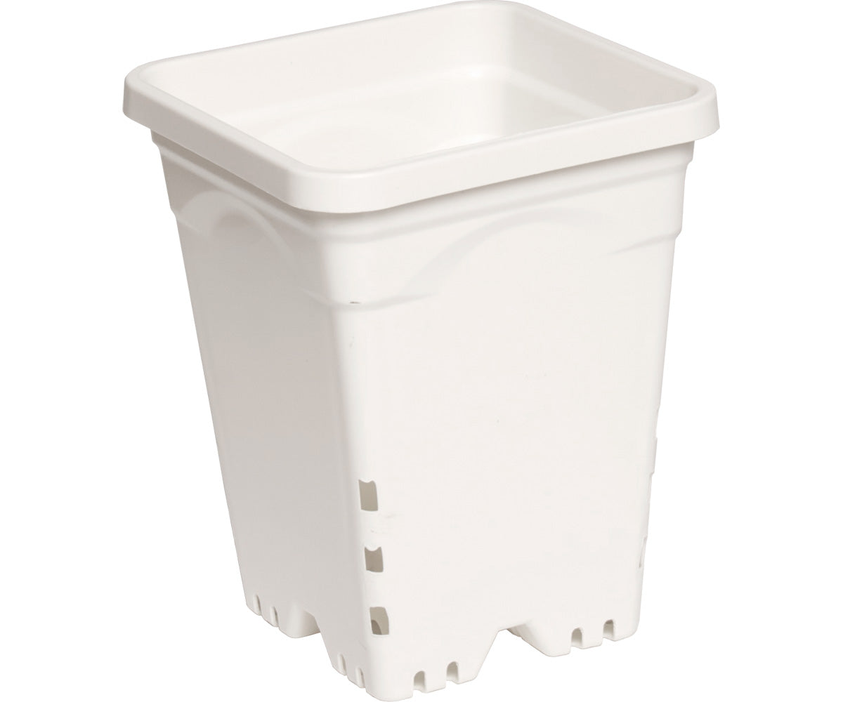 Active Aqua Sq Pot White - Active Aqua 7" x 7" Square White Pot, 9" Tall, case of 50
