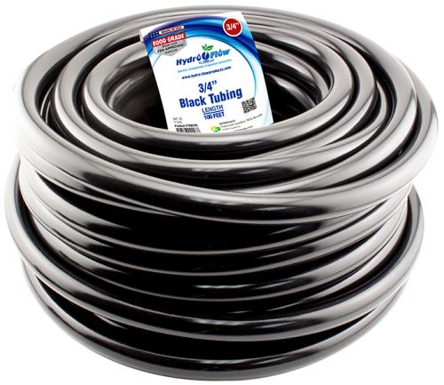 Hydro Flow® Premium Vinyl Tubing - Black - Hydro Flow Vinyl Tubing Black 3/4 in ID - 1 in OD 100 ft Roll
