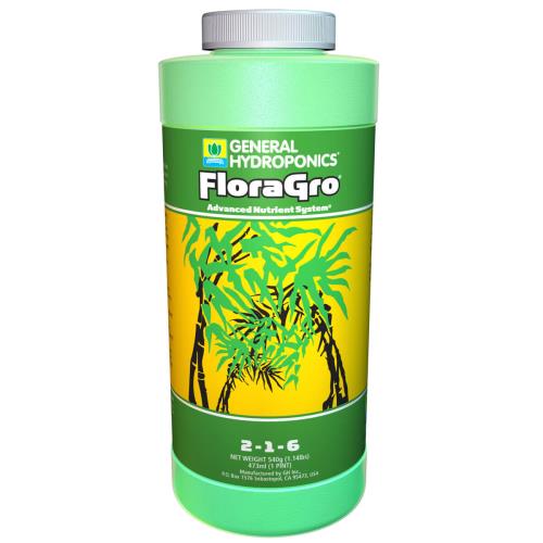 General Hydroponics® FloraGro®  2 - 1 - 6 - GH Flora Gro Pint (12/Cs)