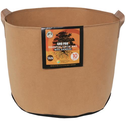 Gro Pro® Essential Round Fabric Pots with Handles - Tan