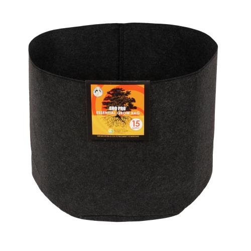 Gro Pro® Essential Round Fabric Pots - Black - Gro Pro Essential Round Fabric Pot - Black 15 Gallon (48/Cs)