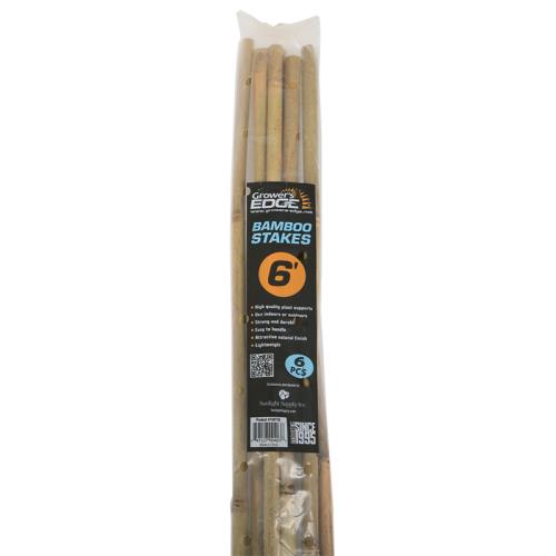 Grower's Edge® Natural Bamboo Stakes - Grower's Edge Natural Bamboo 6 ft - 6/Bag (40 Bags/Bundle)