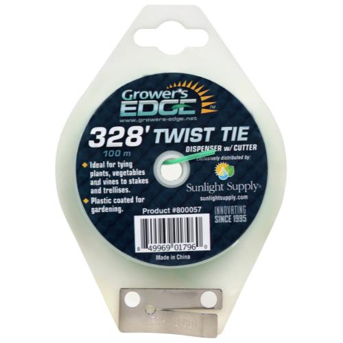 Grower's Edge® Green Twist Tie Dispenser with Cutter - Grower's Edge Green Twist Tie Dispenser w/ Cutter - 328 ft